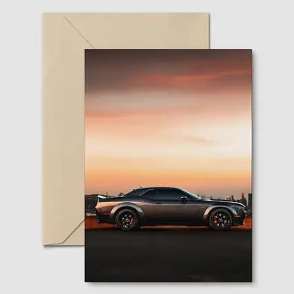 Dodge Challenger Muscle Car City Sunset