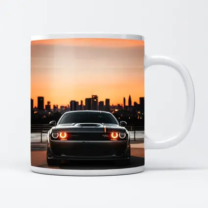 Dodge Challenger Sunset City Skyline View