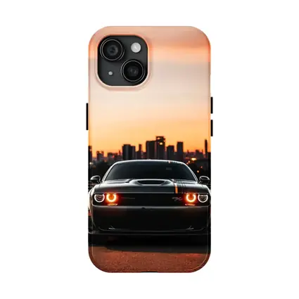 Dodge Challenger Sunset City Skyline View