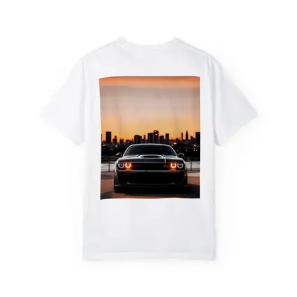 Dodge Challenger Sunset City Skyline View