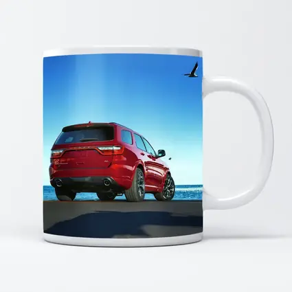 Dodge Durango Red SUV Ocean Background