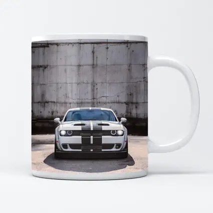 Dodge Challenger Front View Concrete Wall