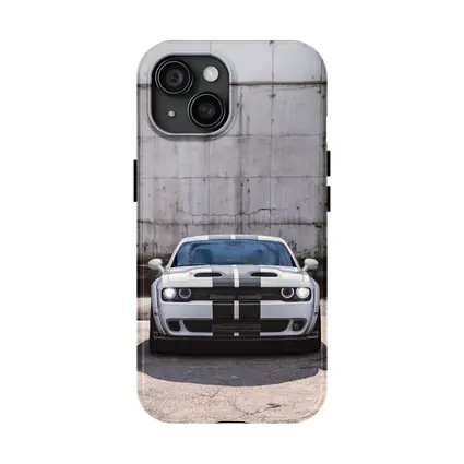 Dodge Challenger Front View Concrete Wall