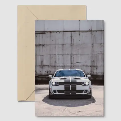 Dodge Challenger Front View Concrete Wall