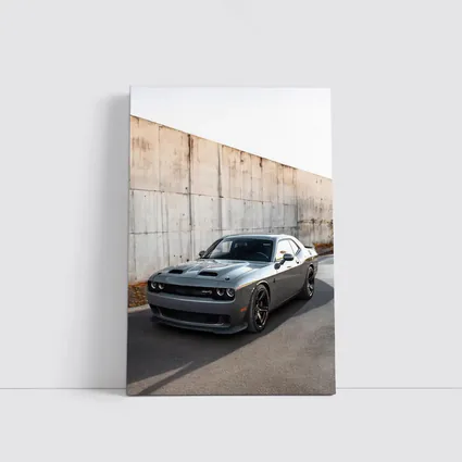 Dodge Challenger Hellcat Gray Concrete Wall
