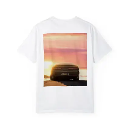 Dodge Challenger Rear View Sunset Sky
