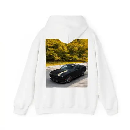 Dodge Challenger Black Muscle Car Autumn Trees