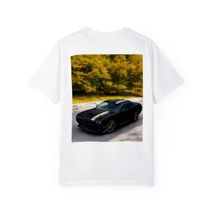 Dodge Challenger Black Muscle Car Autumn Trees