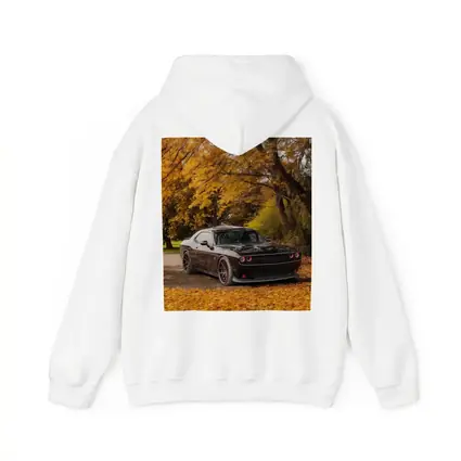 Dodge Challenger Black Muscle Car Autumn Trees