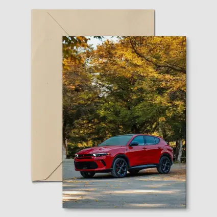 Dodge Hornet Red SUV Autumn Forest