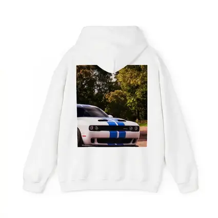 Dodge Challenger SRT White Blue Stripes Forest