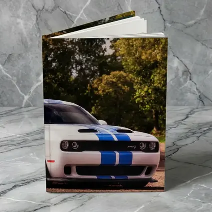 Dodge Challenger SRT White Blue Stripes Forest