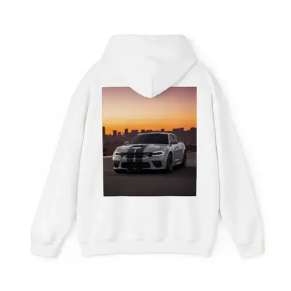 Dodge Charger Gray Stripes City Sunset