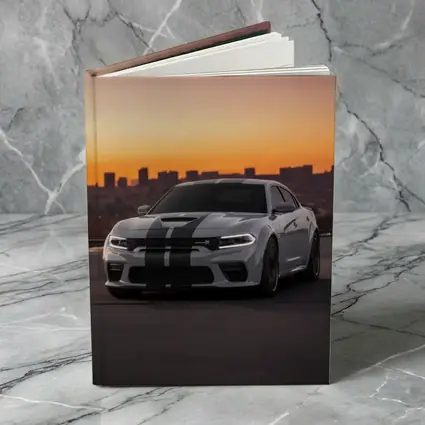 Dodge Charger Gray Stripes City Sunset