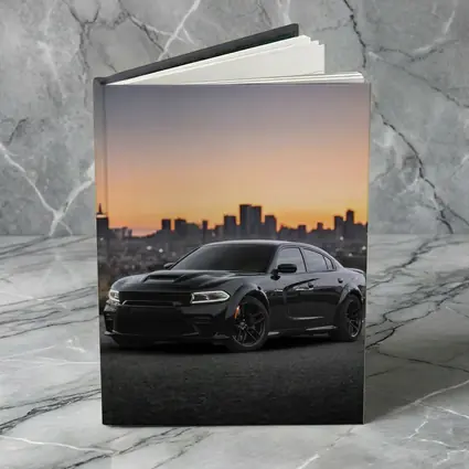 Dodge Charger Black Muscle Car City Sunset