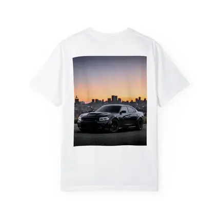 Dodge Charger Black Muscle Car City Sunset