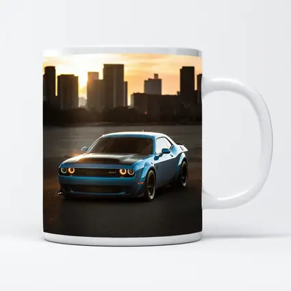 Dodge Challenger SRT Blue City Sunset