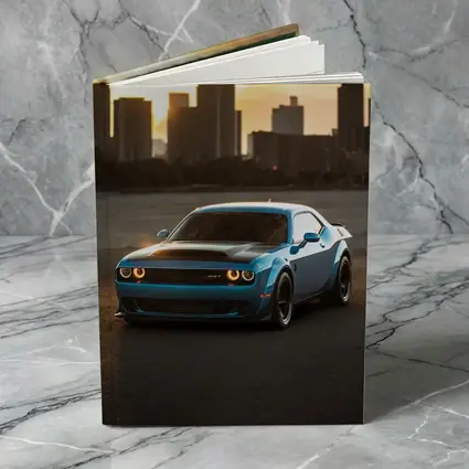 Dodge Challenger SRT Blue City Sunset