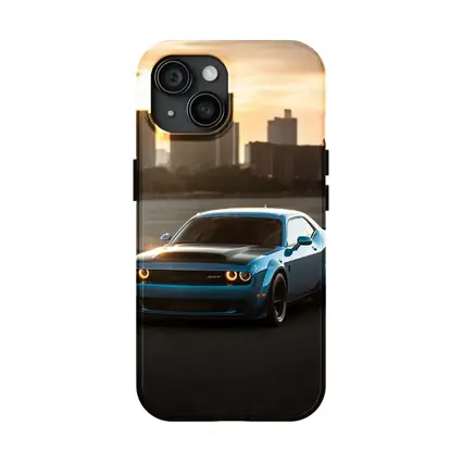 Dodge Challenger SRT Blue City Sunset