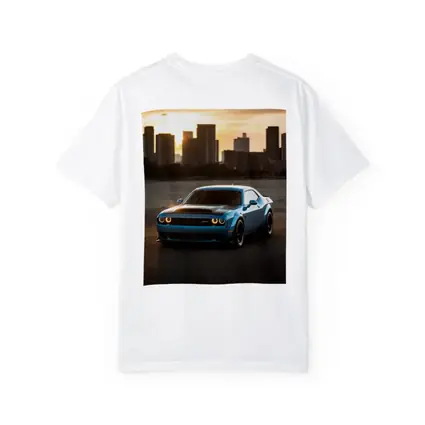 Dodge Challenger SRT Blue City Sunset