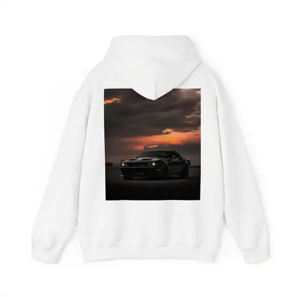 Dodge Challenger Black Muscle Car Sunset Sky