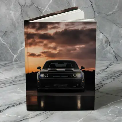 Dodge Challenger Black Muscle Car Sunset Sky