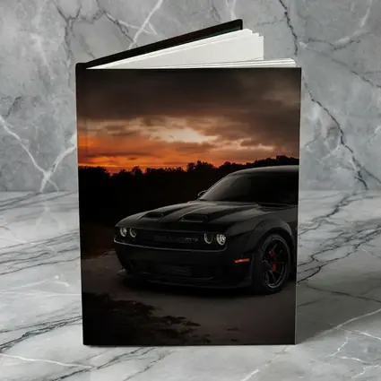 Dodge Challenger Black Muscle Car Sunset