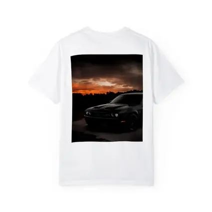 Dodge Challenger Black Muscle Car Sunset