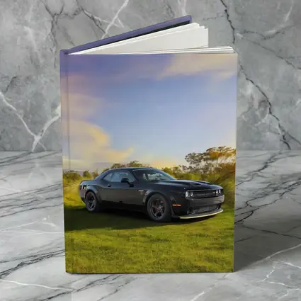 Dodge Challenger Black Muscle Car Green Field