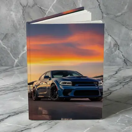 Dodge Charger Blue Muscle Car Sunset Sky