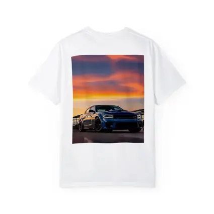 Dodge Charger Blue Muscle Car Sunset Sky