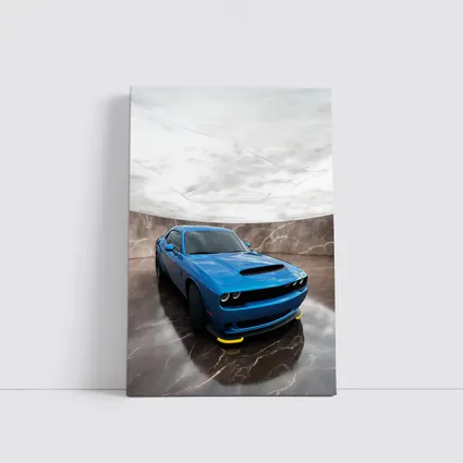 Dodge Challenger Blue Muscle Car Marble Studio