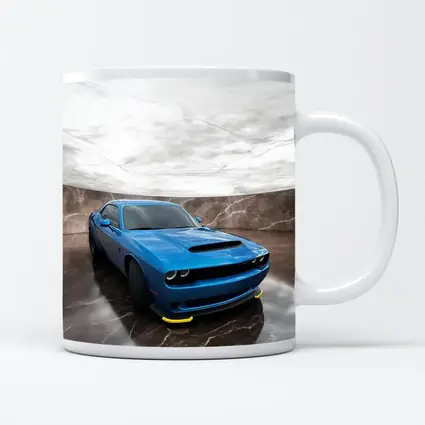 Dodge Challenger Blue Muscle Car Marble Studio