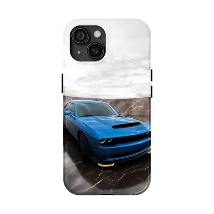 Dodge Challenger Blue Muscle Car Marble Studio
