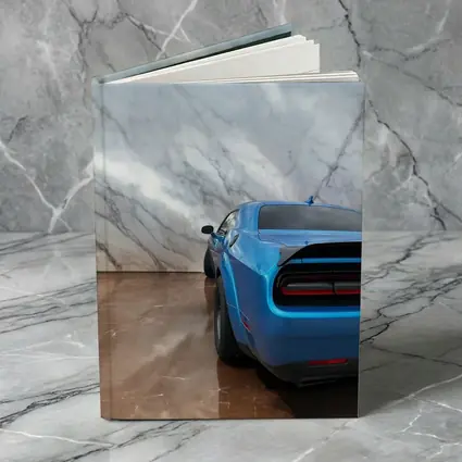 Dodge Challenger Blue Rear Marble Background