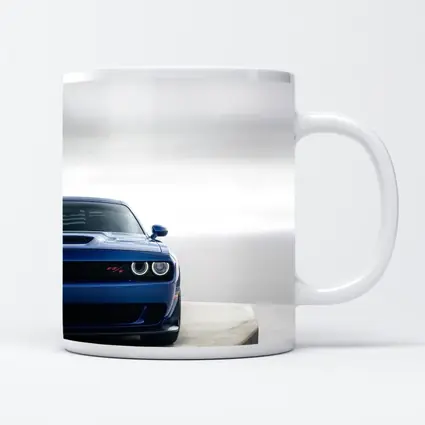 Dodge Challenger Blue Front View Minimal Background