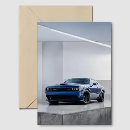 Dodge Challenger SRT Blue Garage Shot