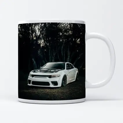 Dodge Charger White Muscle Car Dark Forest
