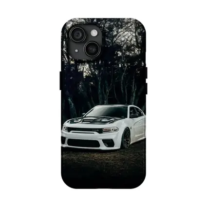Dodge Charger White Muscle Car Dark Forest