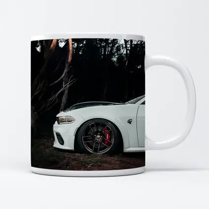 Dodge Charger White Muscle Car Dark Forest