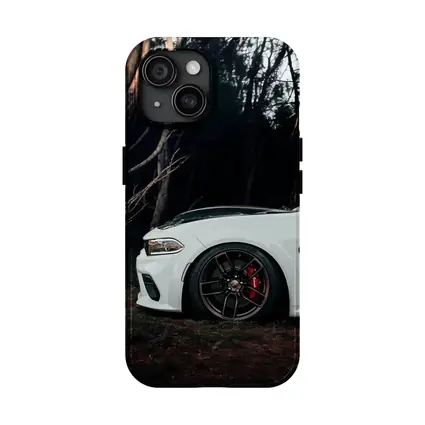 Dodge Charger White Muscle Car Dark Forest