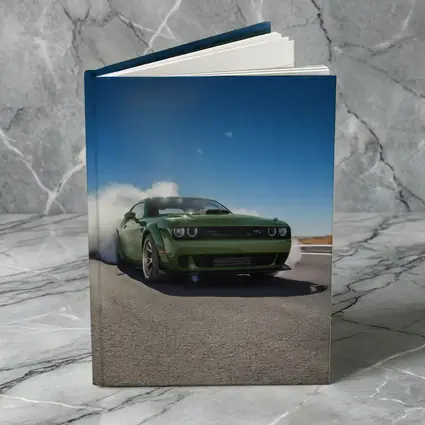 Dodge Challenger Green Muscle Car Burnout Road