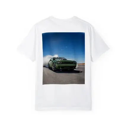 Dodge Challenger Green Muscle Car Burnout Road