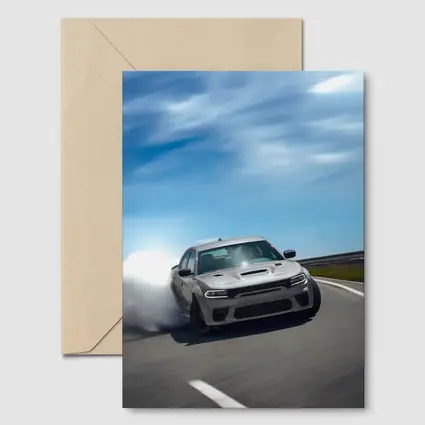 Dodge Charger Drifting on Open Road