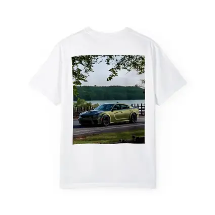 Dodge Charger Green Muscle Car By Lake