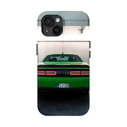 Dodge Challenger Green Rear Parking Garage
