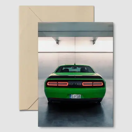 Dodge Challenger Green Rear Parking Garage