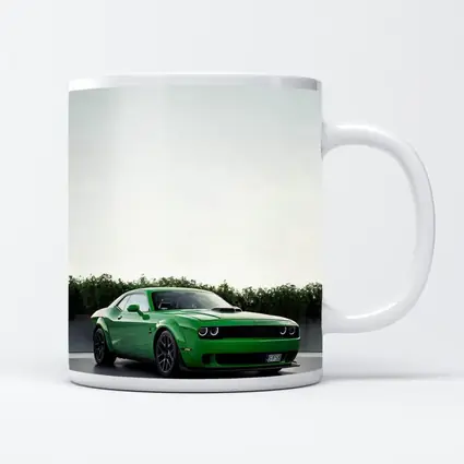Dodge Challenger Green Muscle Car Parking Lot