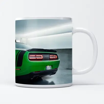 Dodge Challenger Green Rear Parking Garage