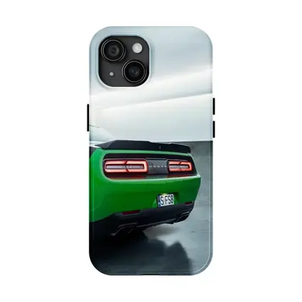 Dodge Challenger Green Rear Parking Garage